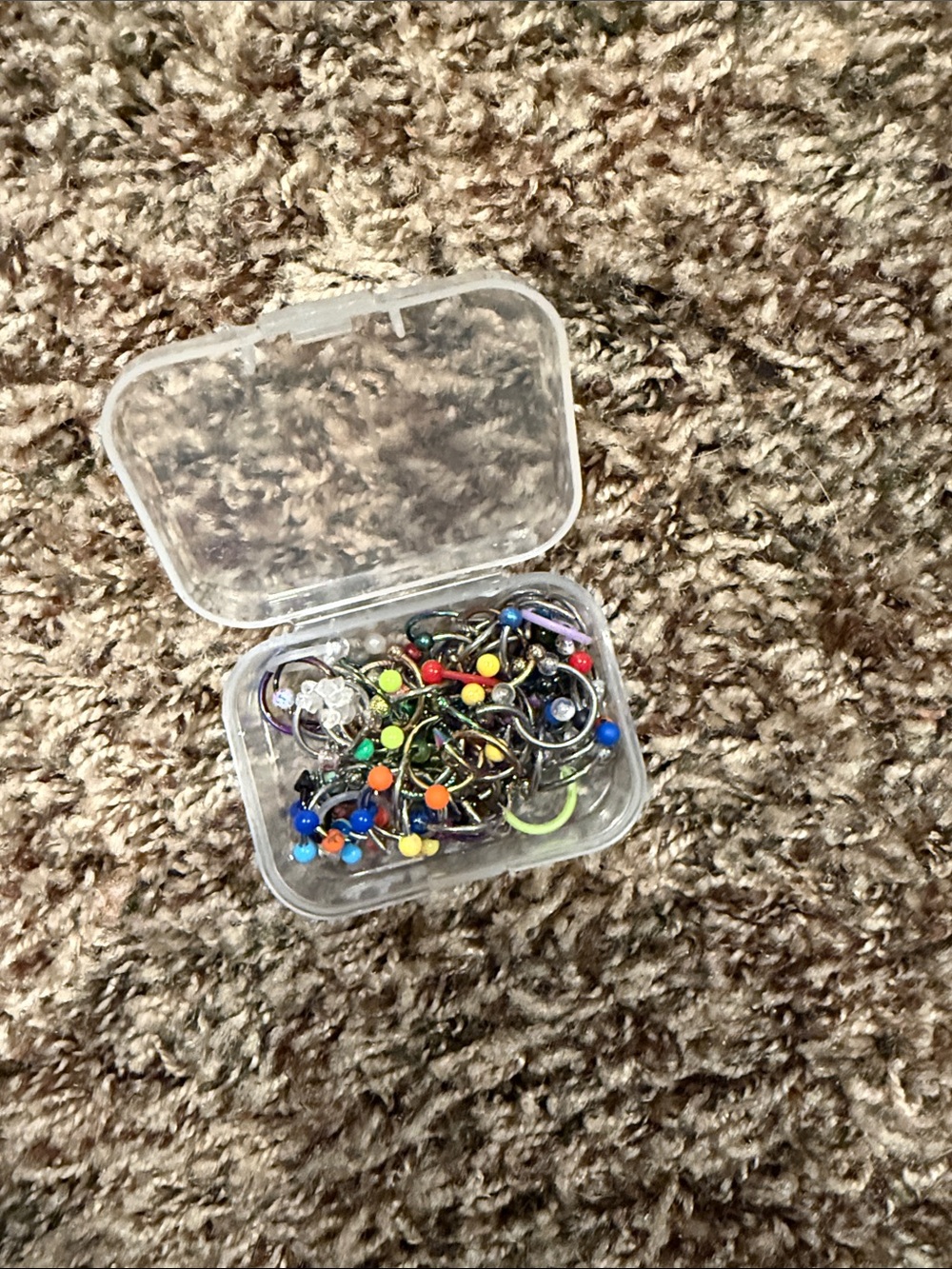 Assorted Multi-Color ENose Rings - Compact Storage Case